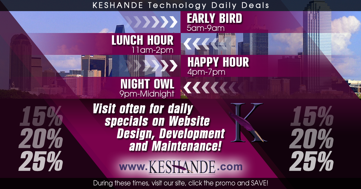 Daily Deals | Dallas / Plano / Frisco Web Design | Web Application Development | Website Maintenance